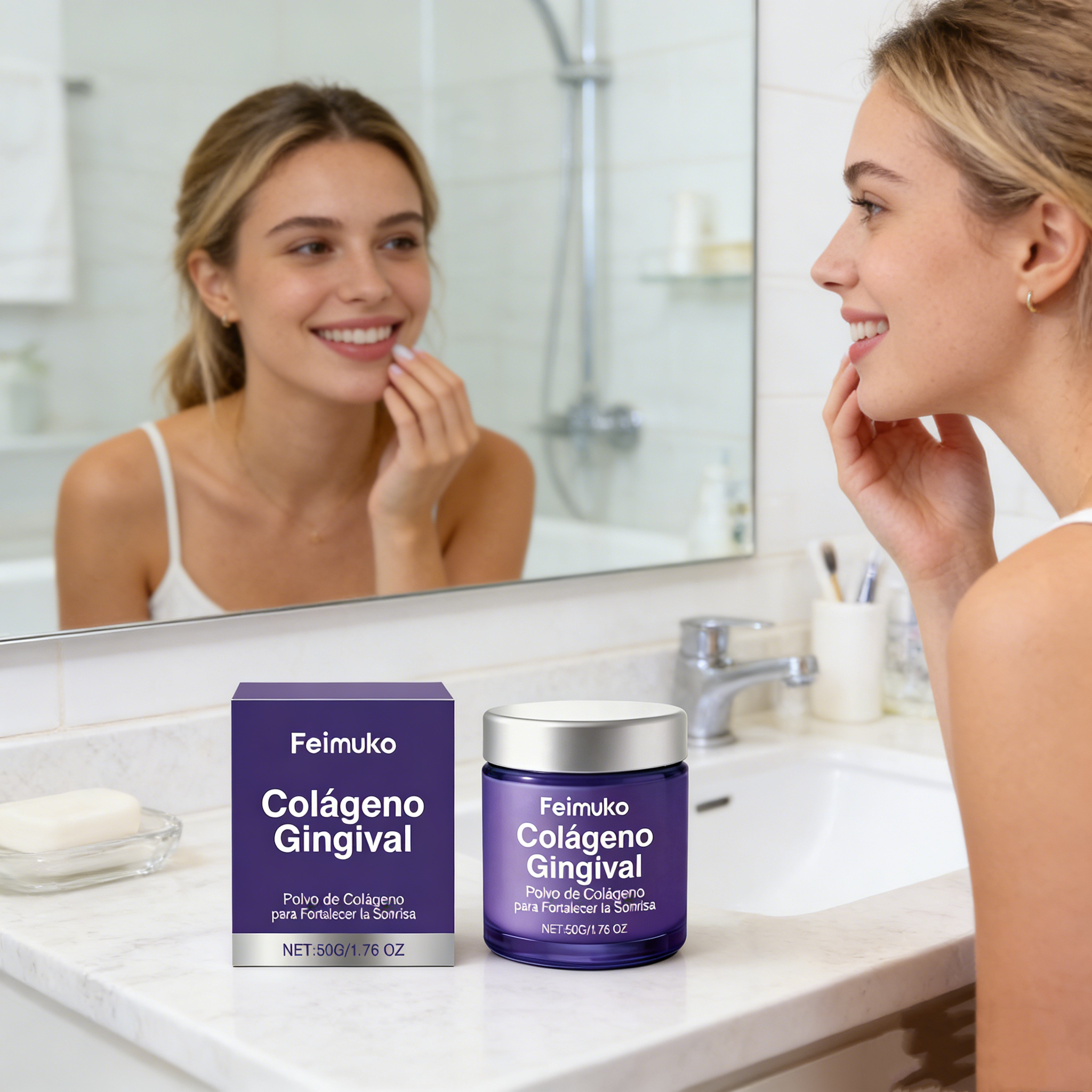 Teeth Paint Whitening - Collagen Teeth Cleaning Powder Mint Fresh