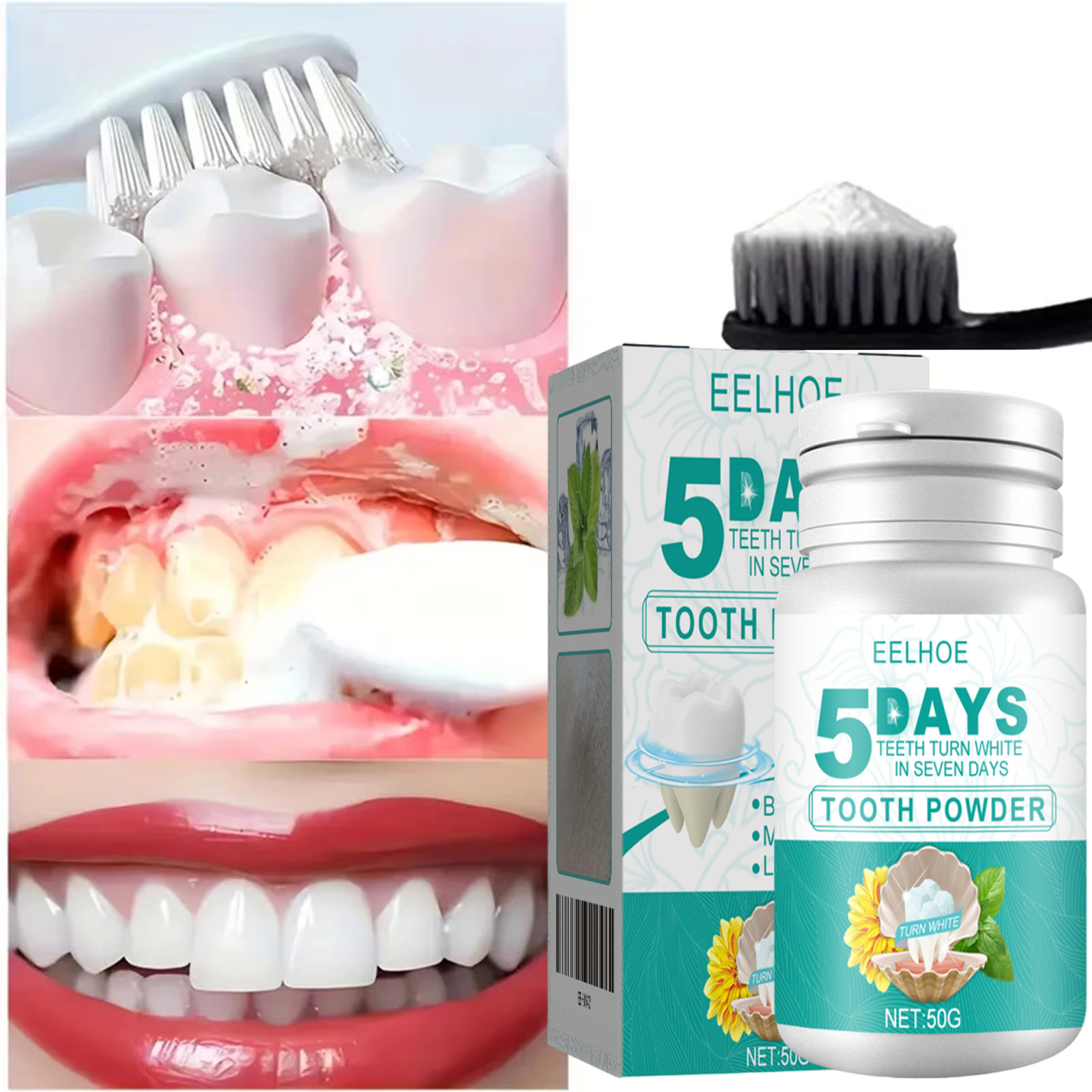 Teeth Whitening With Hydrogen Peroxide - Mint Tooth Powder Fresh Breath 5
