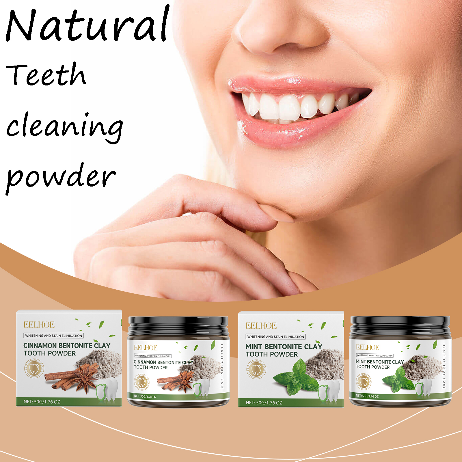Teeth Whitening Promotion - Natural Bentonite Clay Teeth Powder Cleaning