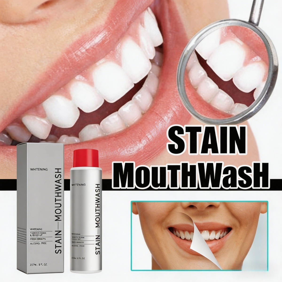 Stain Whitening Mouthwash Gunk - đánh giá và giá Teeth Whitening Promotion