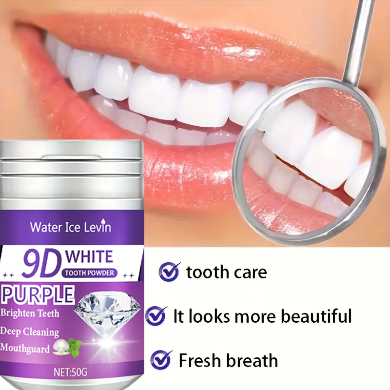 9D White Purple Toothpowder. B - đánh giá và giá Teeth Paint Whitening