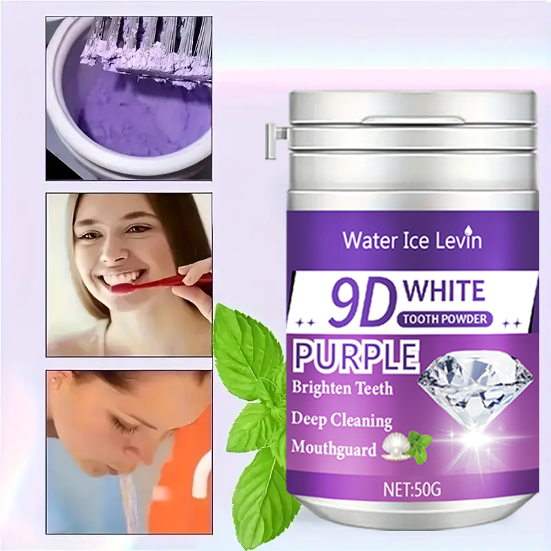 9D White Purple Toothpowder. B - đánh giá và giá Teeth Paint Whitening