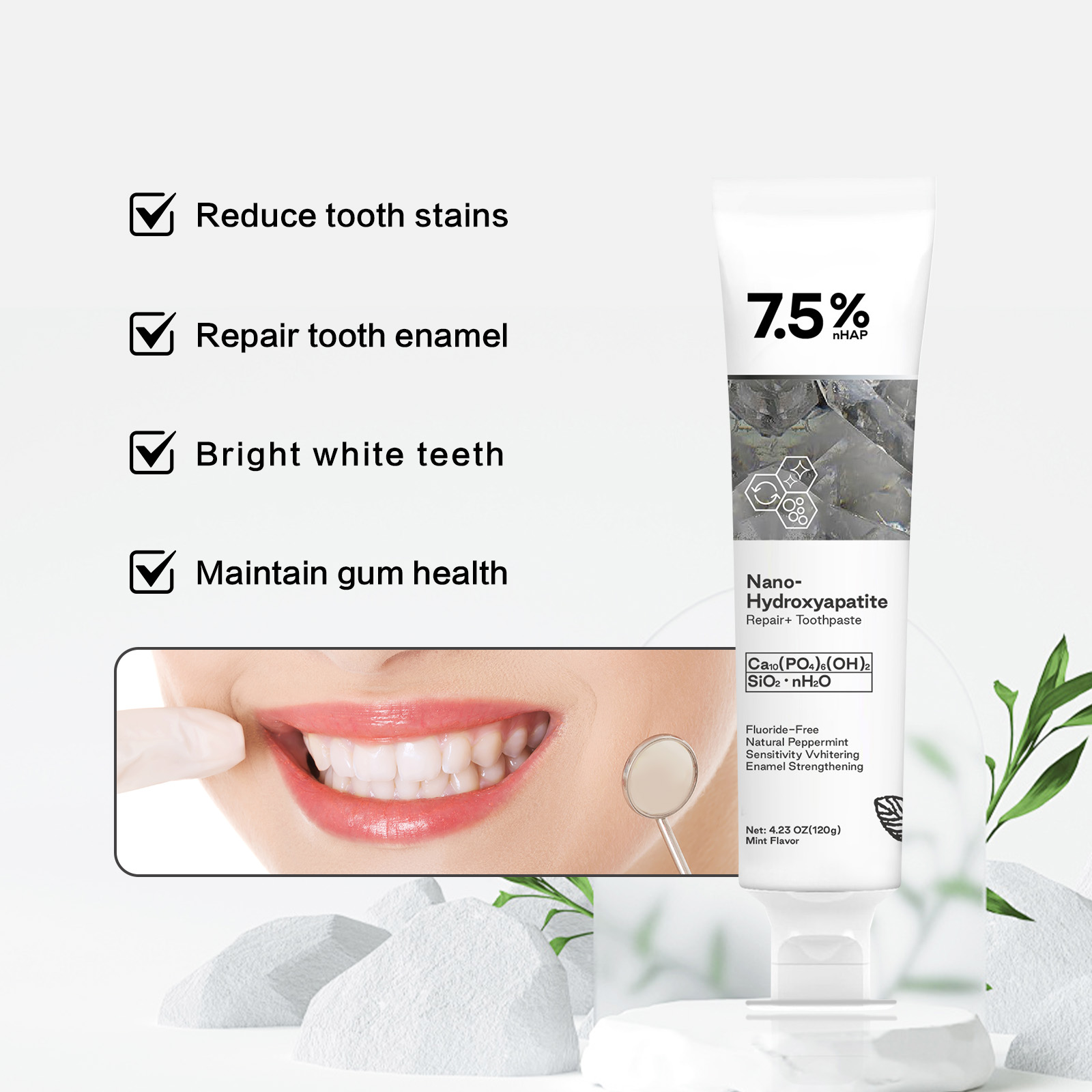 Nano Hydroxyapatite Toothpaste - đánh giá và giá Teeth Whitening With Peroxide