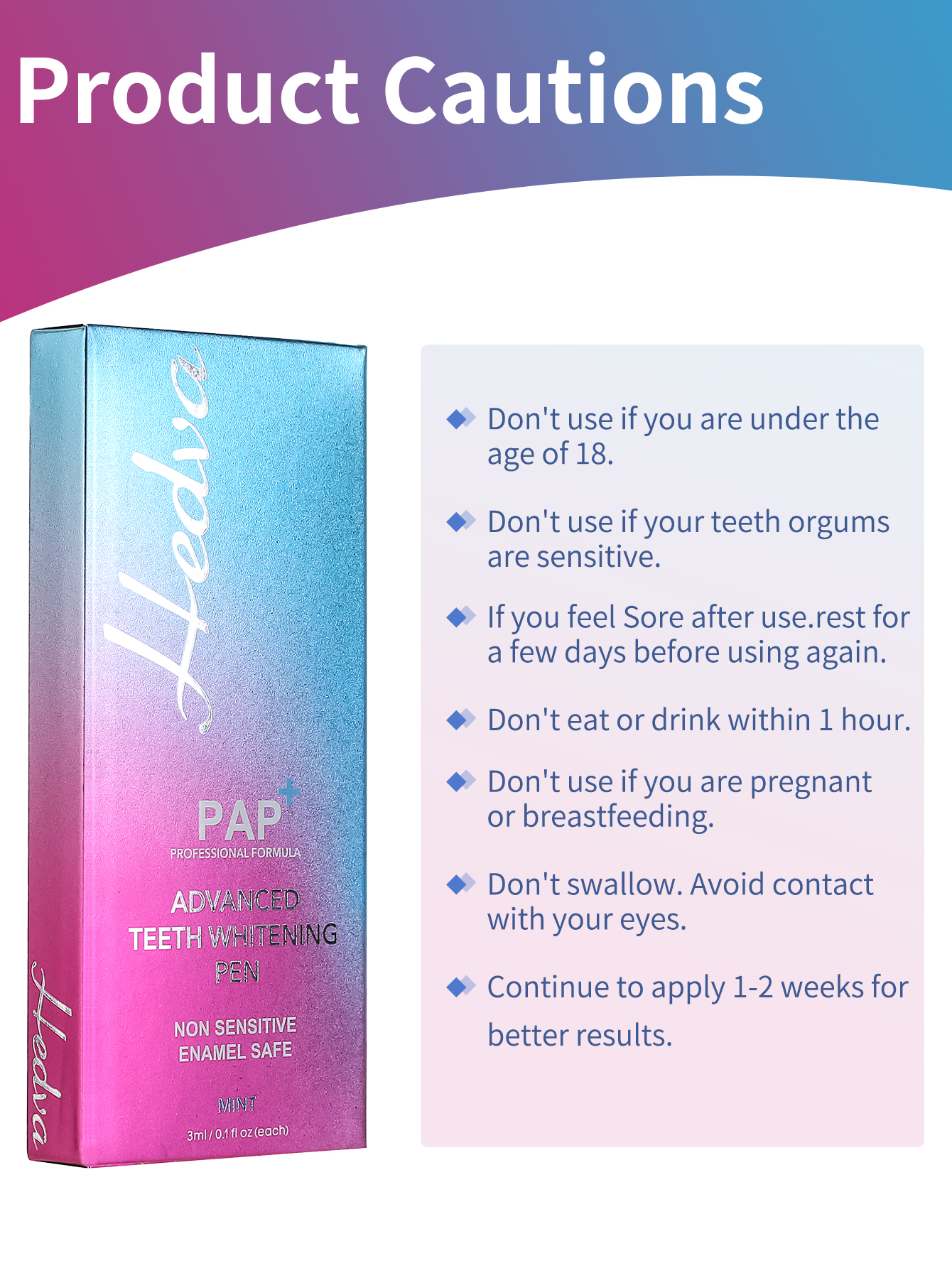 Hedva PAP+ Teeth Whitening Pen - đánh giá và giá Teeth Whitening With Peroxide