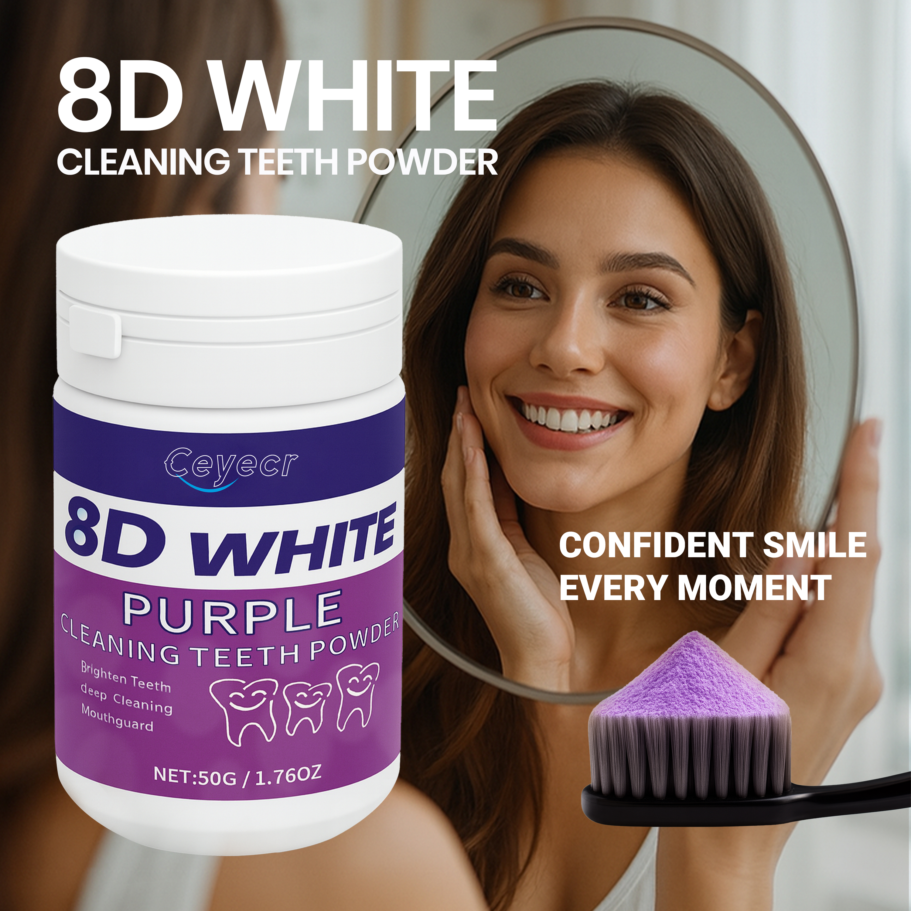 8D white Teeth Whitening Powde - đánh giá và giá Teeth Paint Whitening