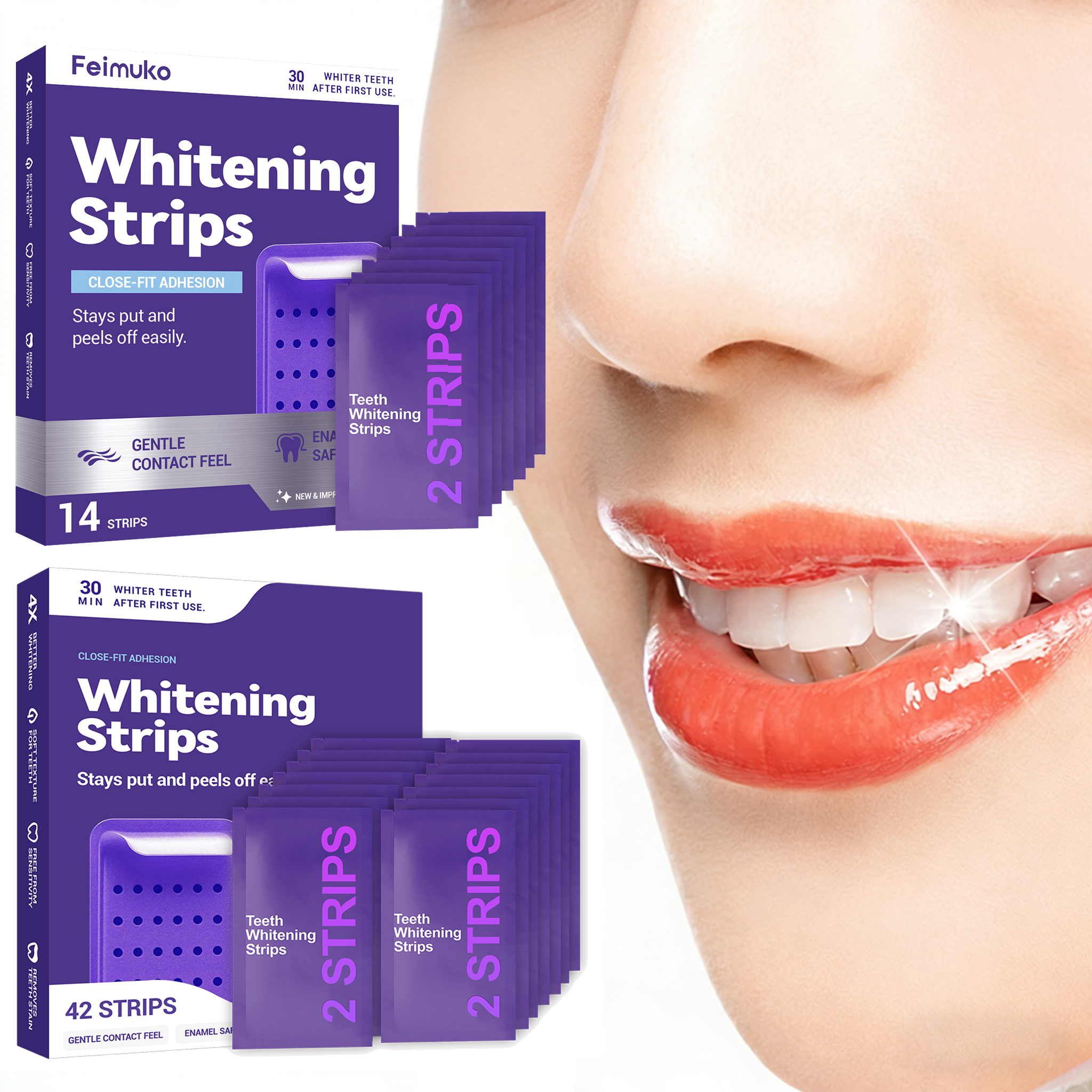 Purple Teeth Whitening Strips  - đánh giá và giá Teeth Whitening Strips