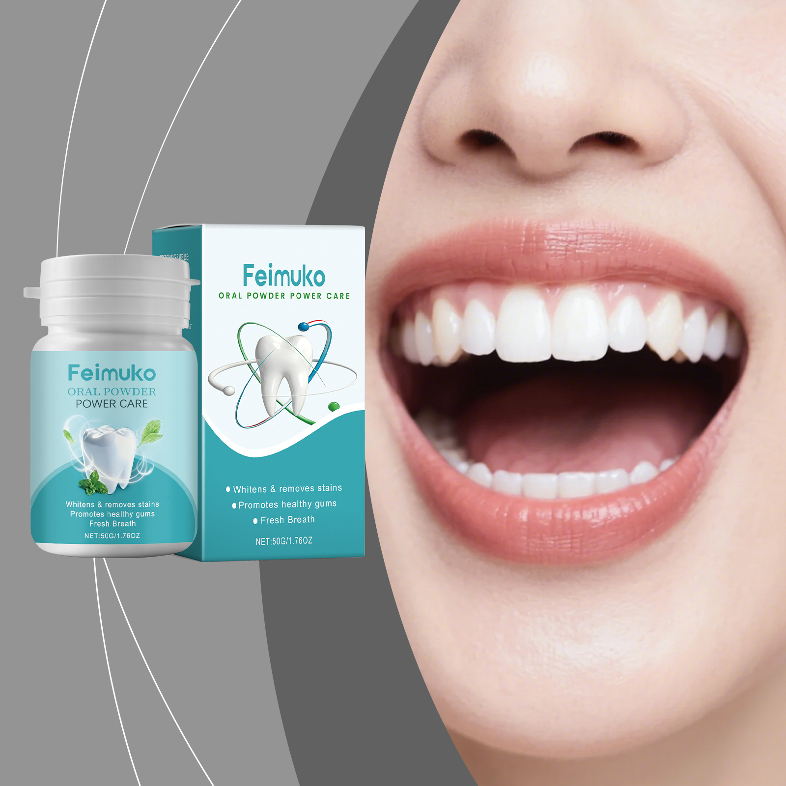 Feimuko Oral Powder Power Remo - đánh giá và giá Teeth Whitening Promotion