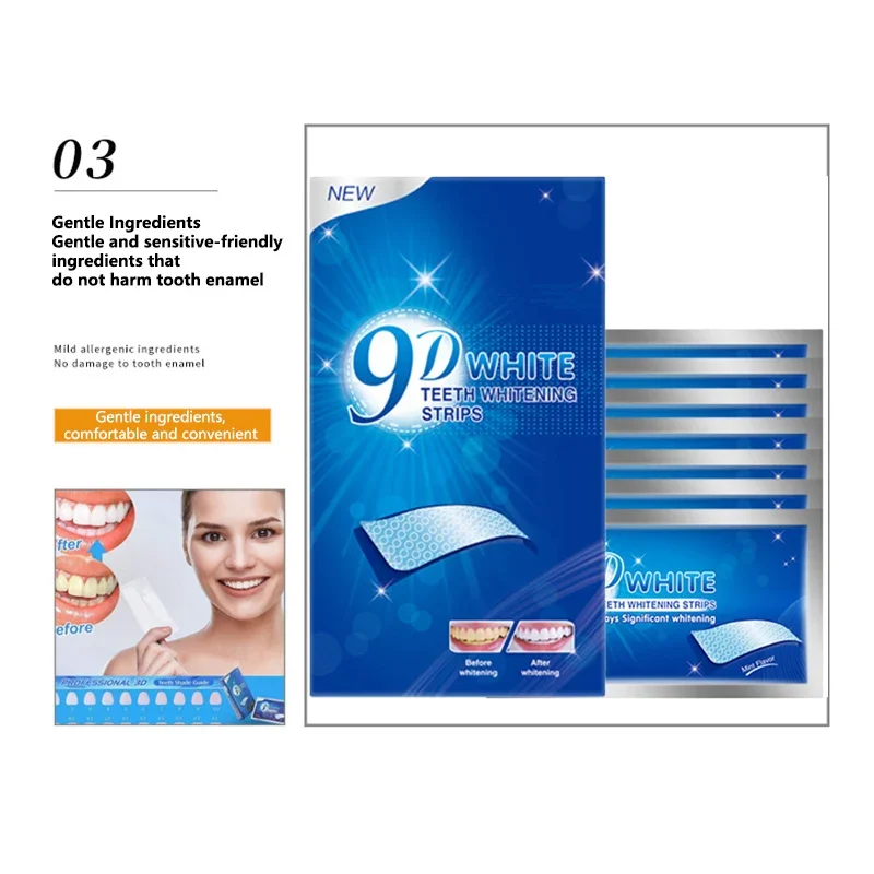 9D Teeth Whitening Strips Toot - đánh giá và giá Teeth Whitening Gels Used By Dentists