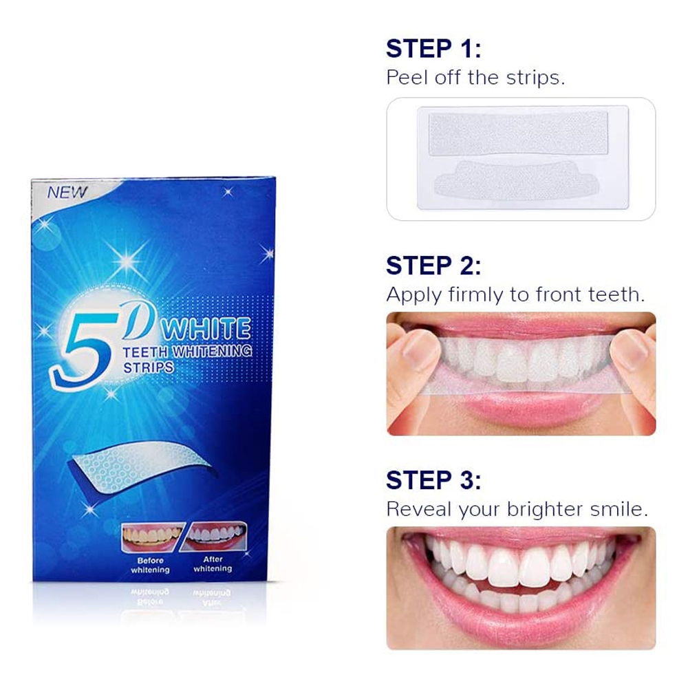 5D White Teeth Whitening Strip - đánh giá và giá Teeth Whitening With Peroxide