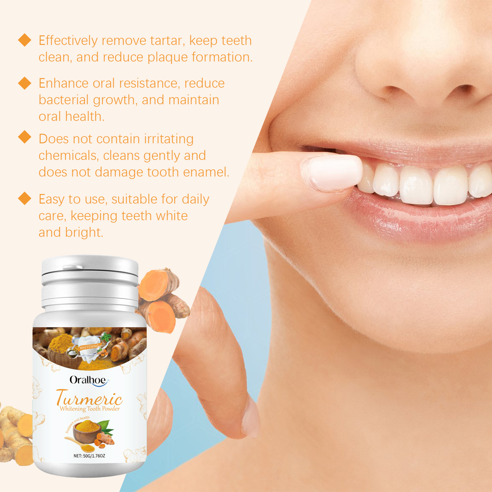 Oralhoe Turmeric Teeth Cleanin - đánh giá và giá Teeth Whitening Promotion
