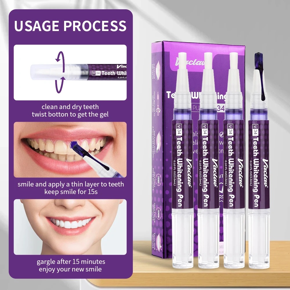 Vaclav V34 Purple teeth whiten - đánh giá và giá Teeth Whitening With Peroxide